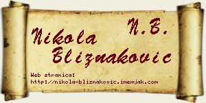 Nikola Bliznaković vizit kartica